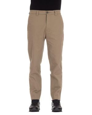 Haikure Baggy Chino Pants With Concealed Closure And Logo Tag - Natural