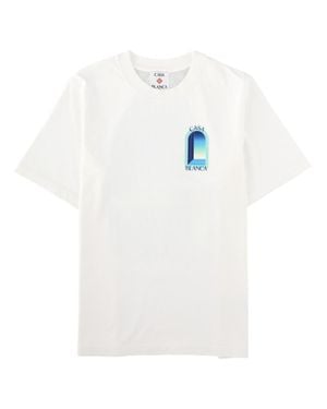 CASABLANCA Graphic Print Organic Cotton T-Shirt - White