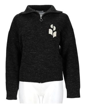 Isabel Marant Relaxed Fit Zip-Up Viscose-Blend Sweatshirt - Black