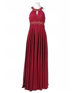 Sue Wong Beaded Cutout Back Evening Dress - Red