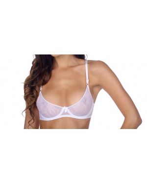 Timpa Lingerie Mesh Underwire Demi Bra - Black