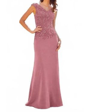Mori Lee Sleeveless V-Neck Gown - Pink