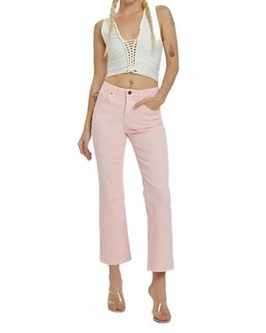 Risen High Rise Crop Straight Pants - Pink