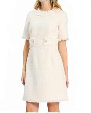 tyler boe Blair Boucle Mini Dress - White