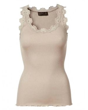 Rosemunde Top With Lace Trim - Natural