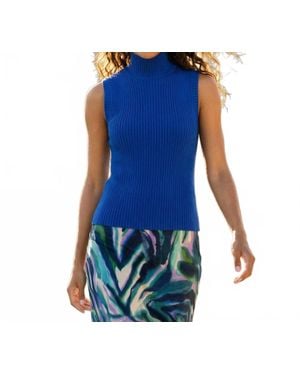 Karen Kane Turtleneck Sweater Tank - Blue