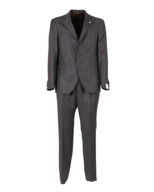 Luigi Bianchi Tailored Classic Suit With Structured Shoulders - Gray