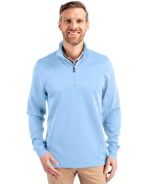 Cutter & Buck Traverse Stretch Eco Quarter Zip Pullover - Blue