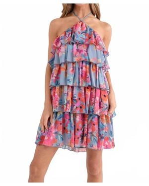 In The Beginning Halter Mini Dress - Red