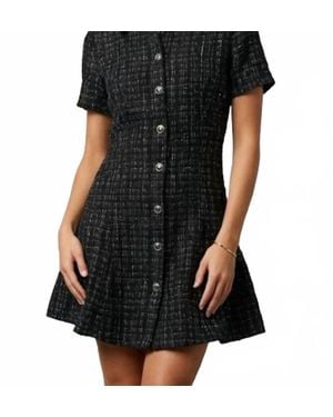 J joy Holly Pleated Hem Button Dress - Black