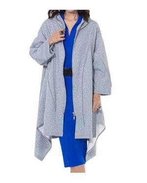 Love The Queen Modern Tunic Hoodie Top - Blue