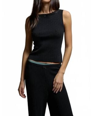 Asher Piper Pointelle Tank - Black