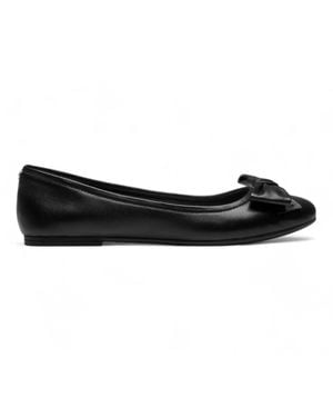 Windsor Smith Leather Flat Shoes With Bow - Black