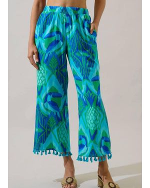 Sugarlips Blissy Tropical Flare Pants - Blue