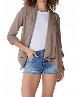 Bobi Draped Front Blazer - Blue