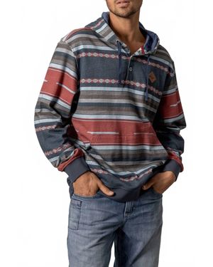 Kimes Ranch Cantura Long Sleeve Striped Hoodie - Blue