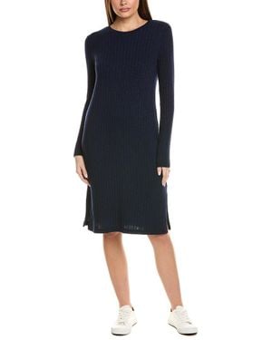 Michael Stars Ribbed Midi Dress Slits - Blue