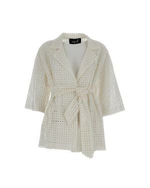Irie Structured Jacket With Front Zipper Closure - White