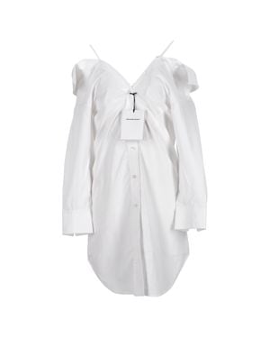 Alexander Wang Alexander Wang. T Cold-Shoulder Mini Shirt Dress - White