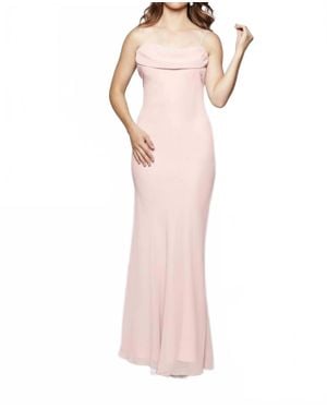 Milano Formals Flowing Cowl Neck Muse Maxi Dress - Pink