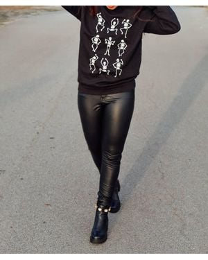 Kancan Faux Leather High Rise Skinny Pants - Black