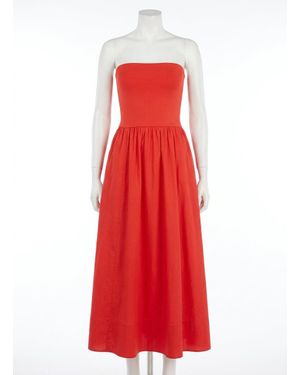 Z Supply Sunsought Strapless Midi Dress - Red