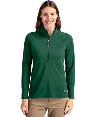 Cutter & Buck Adapt Eco Knit Stretch Recycled Half Zip Pullover Jacket - Green