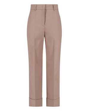 Incotex Straight-Leg Tailored Cotton Pants - Natural