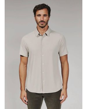 7 Diamonds Aldridge Short Sleeve Shirt - Gray
