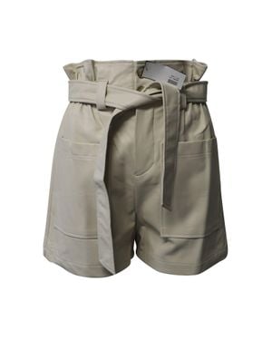 Frankie Shop Paperbag Faux Leather Shorts - Gray