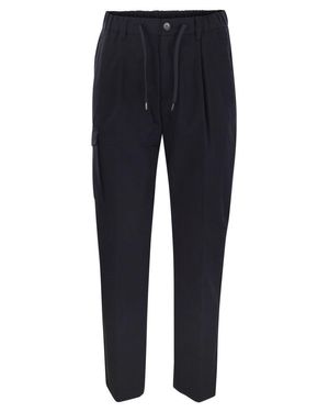 Herno Pure Cotton Resort Cargo Pants - Blue