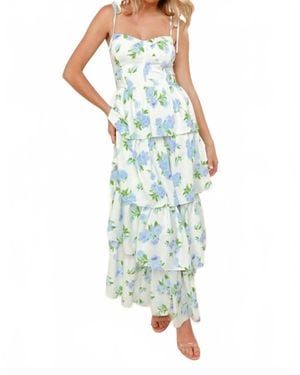 Kori Tiered Maxi Floral Summer Dress - Green