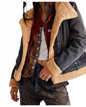 Free People Rylee Denim Moto Jacket - Black