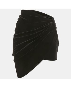 Alexandre Vauthier Velvet Draped Asymmetric Skirt - Black