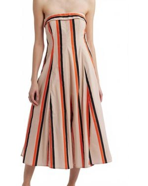Du Paradis Amaranth Strapless Midi Dress - Brown