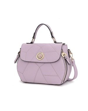 MKF Clementine Vegan Leather Satchel Bag By Mia K - Purple