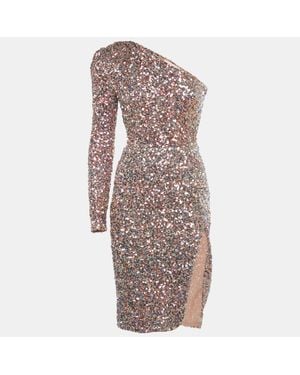 Bronx and Banco Sequin Asymmetric Galaxy Midi Dress - Multicolor