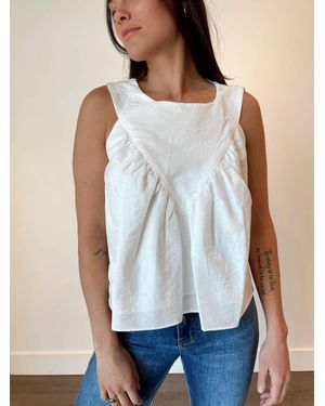Miou Muse Cleo Shirred Detail Blouse - Blue