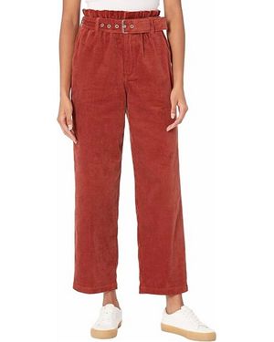 Blank NYC Rib Cage Corduroy Paper Bag Pants With Belt - Red