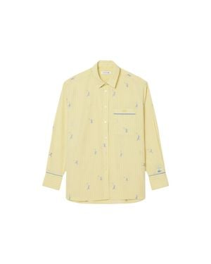 Lacoste Monogram Jacquard Oversized Shirt - Yellow