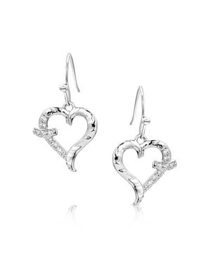 Montana Silversmiths With Love Heart Dangle Earrings - Metallic