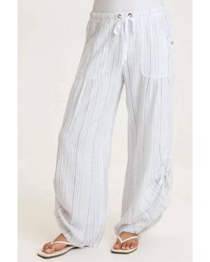 XCVI Muriel Stripe Gauze Wide-Leg Pant - White