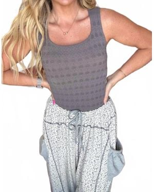 Nikibiki Double Layered Lace Tank Top - Gray