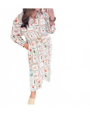 Karlie Capri Coast Shirt Dress - White