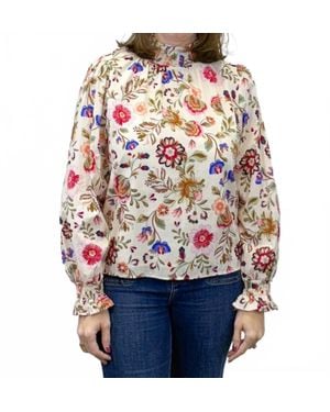 ..,merci Everly Floral Smock Neck Blouse - Red