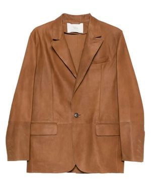 Tela Golde Tailored Structured Polyester Jacket - Brown