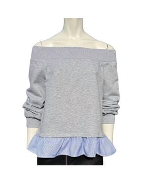 AFTER MARKET Off The Shoulder Sweatshirt - Gray