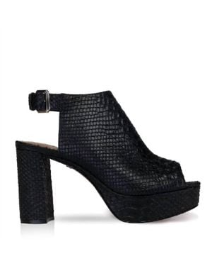 Carrano Snake Leather Platform - Black