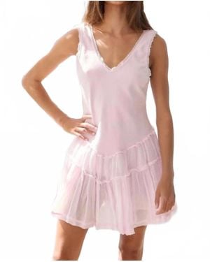 Bucketlist Romantic Knit Mini Dress - Pink