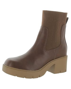 Sun & Stone Verityy Faux Leather Ankle Boots - Brown